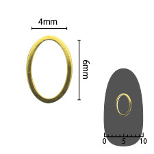 SHAREYDVA Soft Oval 4mm x 6mm (old 3mm x 5mm) Gold thick 8P