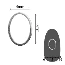 SHAREYDVA Soft Oval 5mm x 7mm (former 4mm x 6mm) Silver Thick 6P