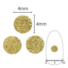 SHAREYDVA Nail Parts Shine Plate Circle M Gold 20P