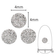 SHAREYDVA Nail Parts Shine Plate Circle M Silver 20P