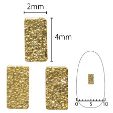 SHAREYDVA Nail Parts Shine Plate Rectangle M Gold 20P