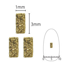 SHAREYDVA Nail Parts Shine Plate Rectangle S Gold 20P