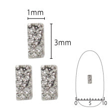 SHAREYDVA Nail Parts Shine Plate Rectangle S Silver 20P