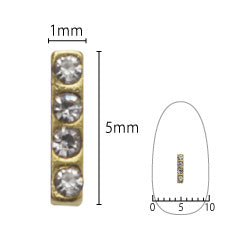 SHAREYDVA Nail Parts Charm Stick Gold 4P