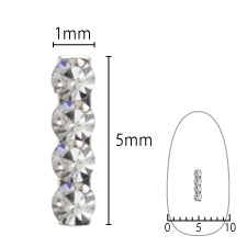 SHAREYDVA Nail Parts Charm Stick Silver 4P