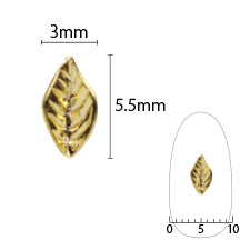 SHAREYDVA BLC Nail Parts Metal Leaf Gold S 8P