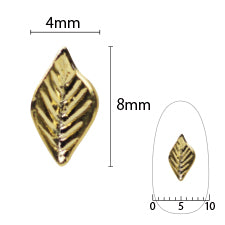 SHAREYDVA BLC Nail Parts Metal Leaf Gold M 8P