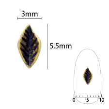 SHAREYDVA BLC Nail Parts Metal Leaf Antique Gold S 8P