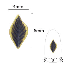 SHAREYDVA BLC Nail Parts Metal Leaf Antique Gold M 8P