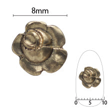 SHAREYDVA BLC Nail Parts Rose Antique Gold 8mm 5P