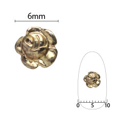 SHAREYDVA BLC Nail Parts Rose Antique Gold 6mm 5P