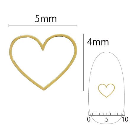 SHAREYDVA Soft heart 5mm gold thin