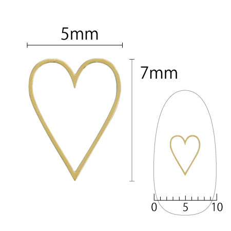 SHAREYDVA soft heart long 5mm gold thin