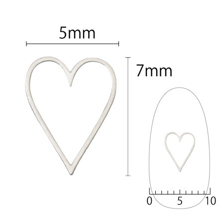 SHAREYDVA Soft heart long 5mm silver fine