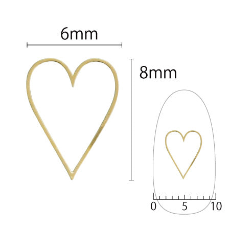 SHAREYDVA soft heart long 6mm gold thin