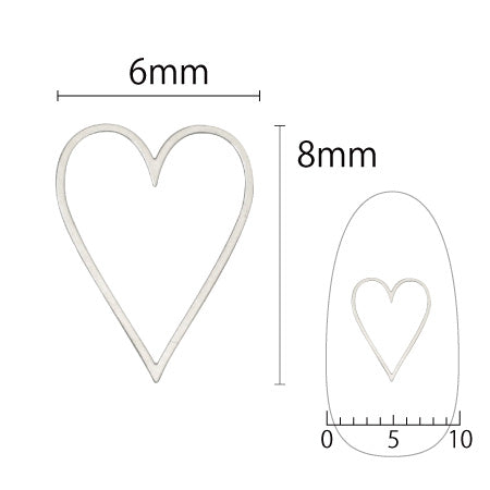 SHAREYDVA Soft heart long 6mm silver thin